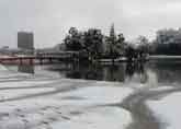 初雪の天王川公園